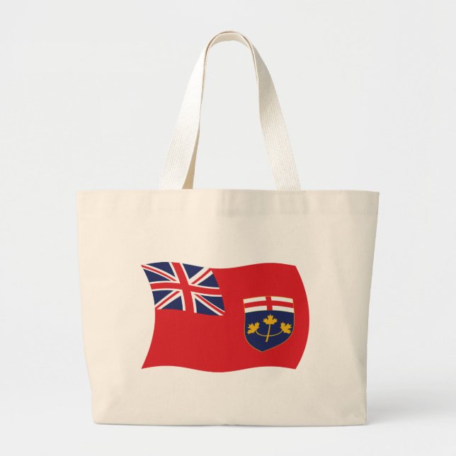Ontario Flagga Handväskor Jumbo Tygkasse (Framsidan)