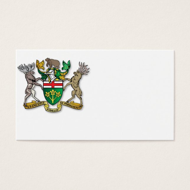 Ontario jackar av arm visitkort (Framsidan)