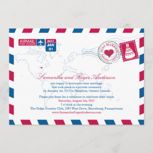 Ontario Kanada Air Mail Post Bröllopsfest Inbjudningar