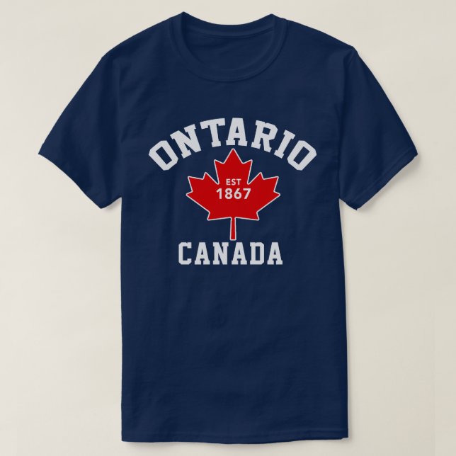 Ontario Kanada Est.1867 patriotisk T skjorta T Shirt (Design framsida)