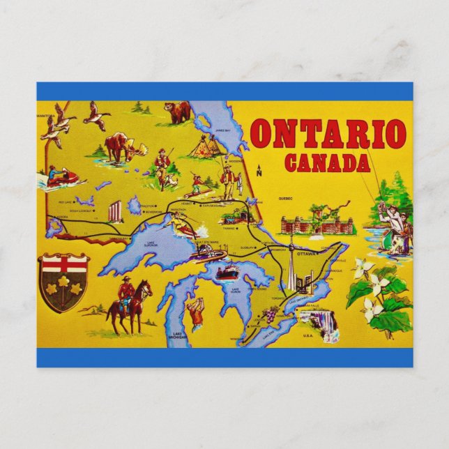 Ontario Kanada Retro Postkort Vykort (Framsida)