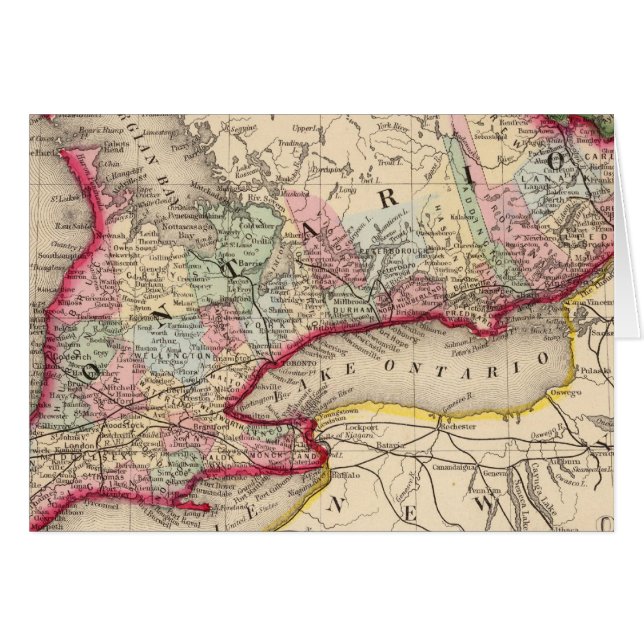 Ontario Karta av Mitchell Hälsningskort (Framsidan Horizontal)