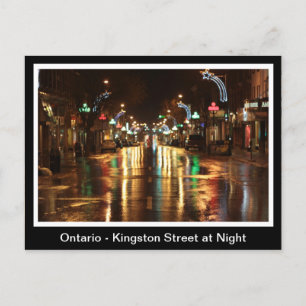Ontario, Kingston Street på natten Vykort