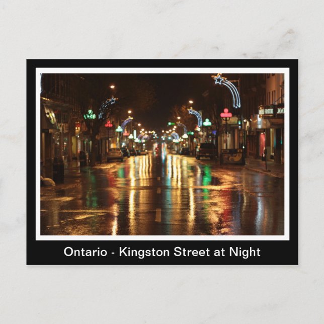 Ontario, Kingston Street på natten Vykort (Framsida)