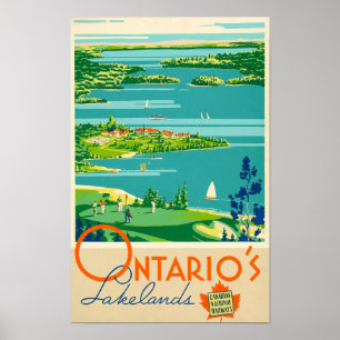 Ontario Lakelands, kanadensiska järnvägar - resa Poster
