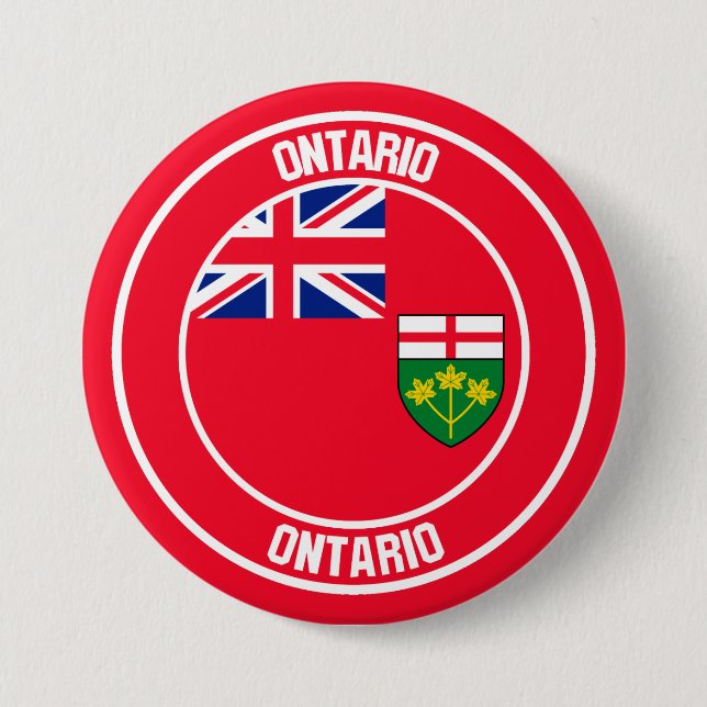 Ontario Round Emblem Knapp (Framsida)