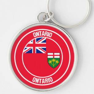 Ontario Round Emblem Rund Silverfärgad Nyckelring