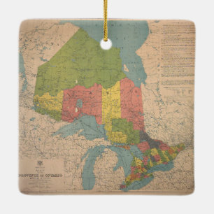 Ontario Vintage Karta Julgransprydnad Keramik