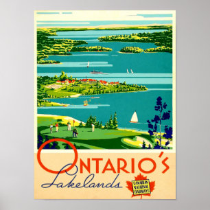 Ontario vintage resoraffisch poster