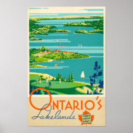 Ontarios Lakelands, Canadian Railways - Travel Poster