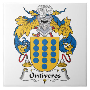 Ontiveros familjvapensköld kakelplatta