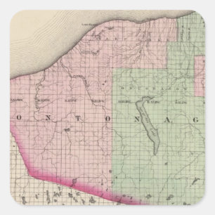 Ontonagon County Michigan Fyrkantigt Klistermärke