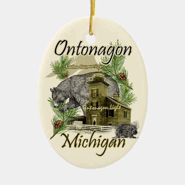 Ontonagon Light Lighthouse Michigan Ornament (Framsidan)
