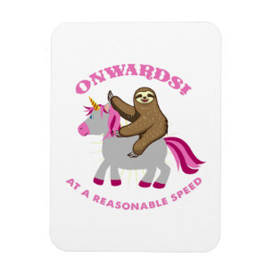 Onwards på ett rimligt rusa Slothridningunicornen Magnet