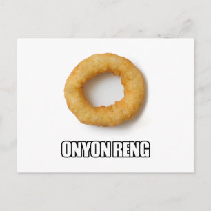 ONYON RENG - Onion Ring, felstavad på ett humorist Vykort