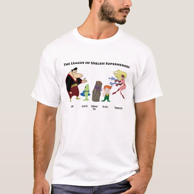 Onyttiga Superheroes T-shirt (Framsida)