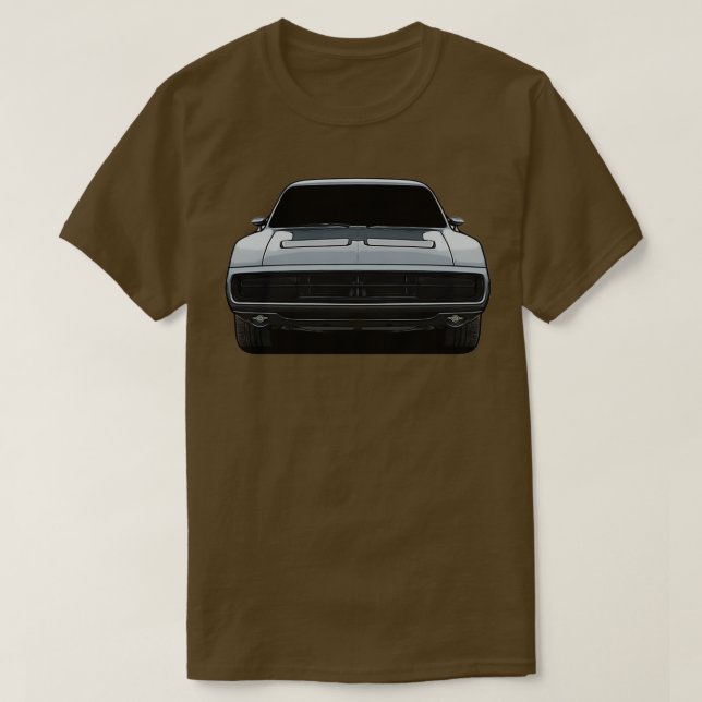 Onyx Black 1970 Charger RT Front T Shirt (Design framsida)