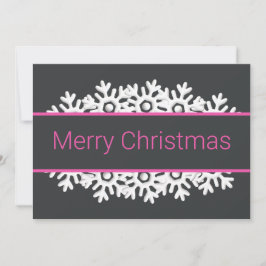 Onyx Black, Rosa and White Snöflingor Julkort