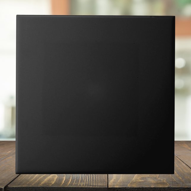 Onyx Black Solid Färg | Klassisk Elegant Kakelplatta (Skapare uppladdad)