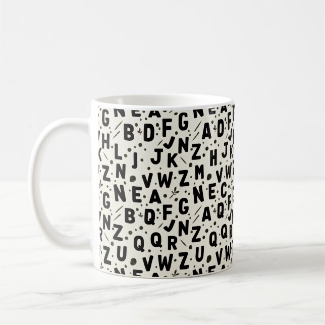 Onyx bläckalfabetet kaffemugg (Vänster)