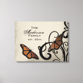 Onyx Butterfly Swirl-familjen Wrapped Canvas