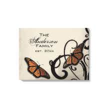 Onyx Butterfly Swirl-familjen Wrapped Canvas