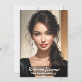 Onyx Fade Skönhetstävling Autograph Card Inbjudningar