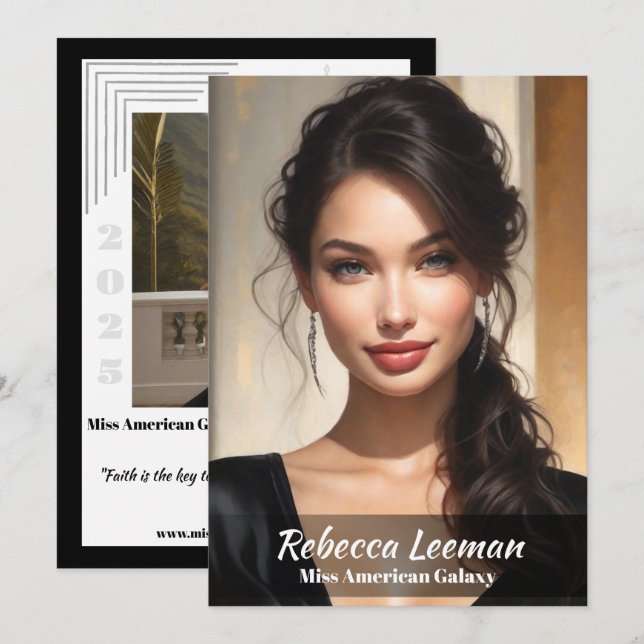 Onyx Fade Skönhetstävling Autograph Card Inbjudningar (Fram/baksida)