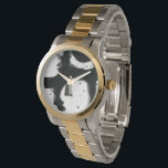 Onyx Gesture - svarta färgstreck Armbandsur<br><div class="desc">Onyx Gesture I senast i juni Erica Vess. Tjock abstrakt form och linjer skapat på ett målart sätt, tillsammans med några färgstänk för tillsatt struktur.</div>