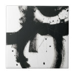 Onyx Gesture - svarta färgstreck Kakelplatta<br><div class="desc">Onyx Gesture I senast i juni Erica Vess. Tjock abstrakt form och linjer skapat på ett målart sätt,  tillsammans med några färgstänk för tillsatt struktur.</div>