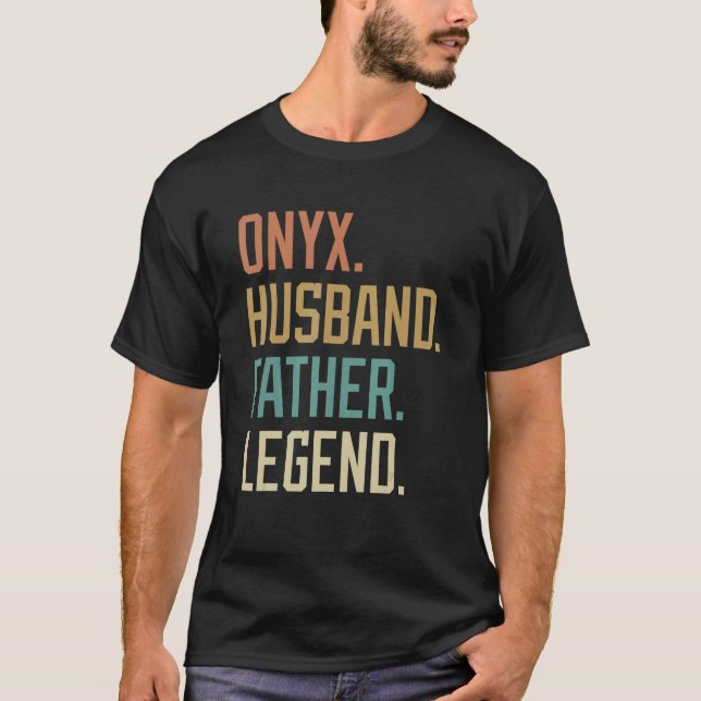 Onyx Husband Father Legend Father's Day Retro T Shirt (Framsida)
