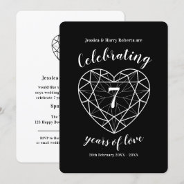 Onyx-jubileum 7 år av kärlek festinbjudningar inbjudningar