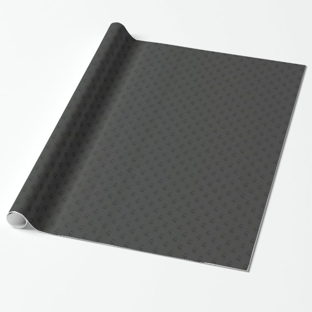 Onyx Leo Symbol Presentpapper (Utrullad)