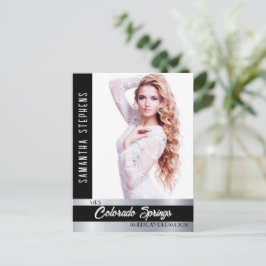 Onyx Shine Promo-fotokort för Skönhetstävlingar Vykort