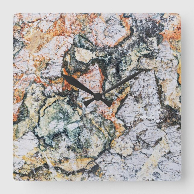 Onyx Stone Mönster Acrylic Wall Clock Fyrkantig Klocka (Framsida)