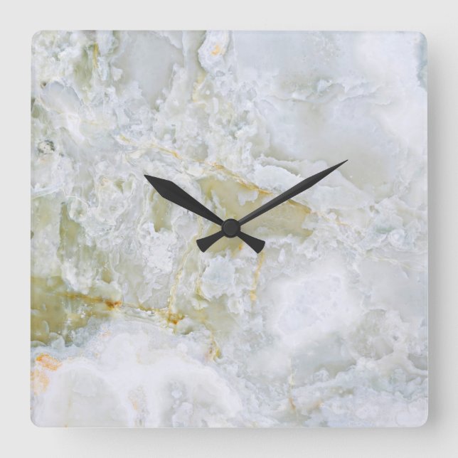 Onyx Stone Mönster Acrylic Wall Clock Fyrkantig Klocka (Framsida)