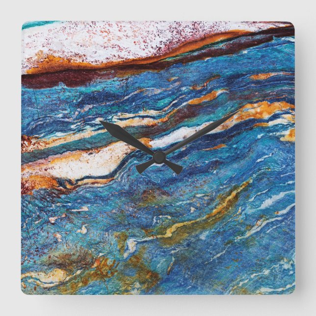 Onyx Stone Mönster Acrylic Wall Clock Fyrkantig Klocka (Framsida)