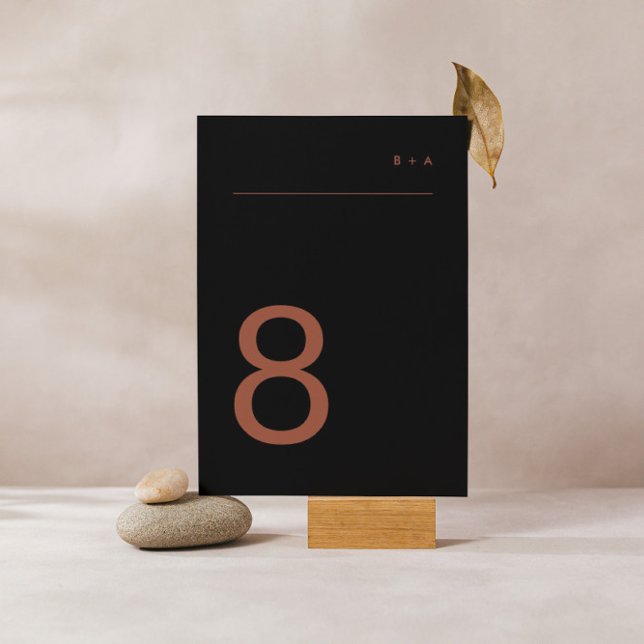 Onyx Tuxedo Terracotta Modern Premium-Elegant Bordsnummer (Skapare uppladdad)