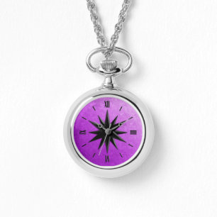 Onyxkompasset steg - amethyst bakgrund armbandsur