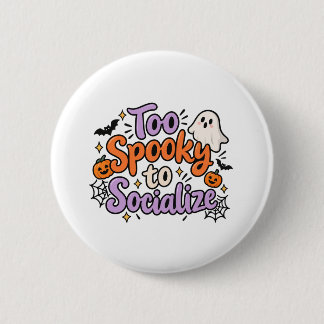 oo Kuslig att umgås Rolig Halloween-design T-shirt Knapp