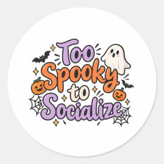 oo Kuslig att umgås Rolig Halloween-design T-shirt Runt Klistermärke