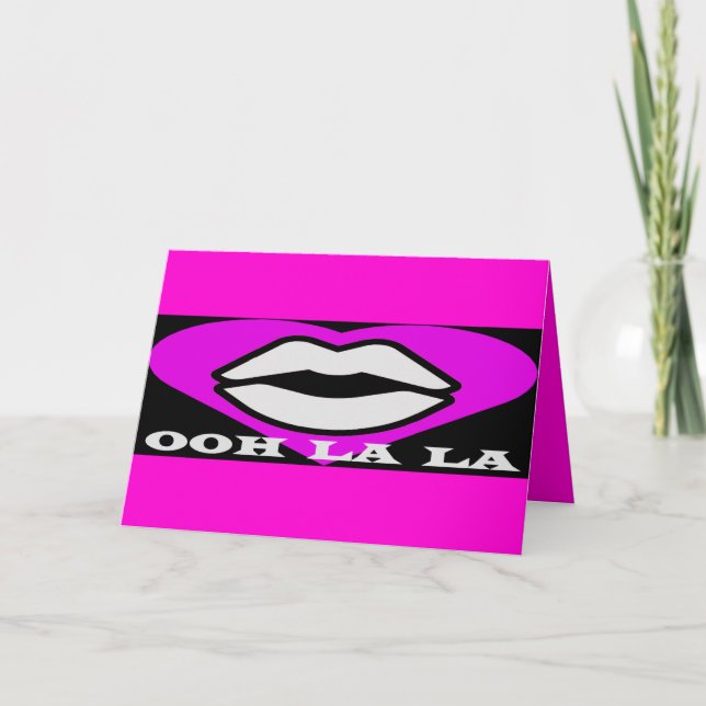 OO La Design rosa och svart skönhetstema Fransk Kort (Framsida)