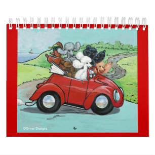 Oodlar av Pudel Hund Art Calender Kalender