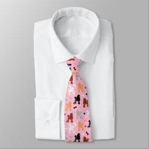 Oodlar av Pudel och Bows Mönster Rosa Slips