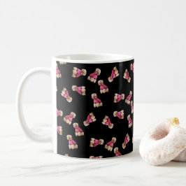 Oodlar av Pudel (Rosa på svart) Kaffemugg