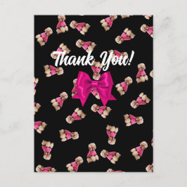 Oodlar av Pudel (Rosa på svart) Tack Vykort