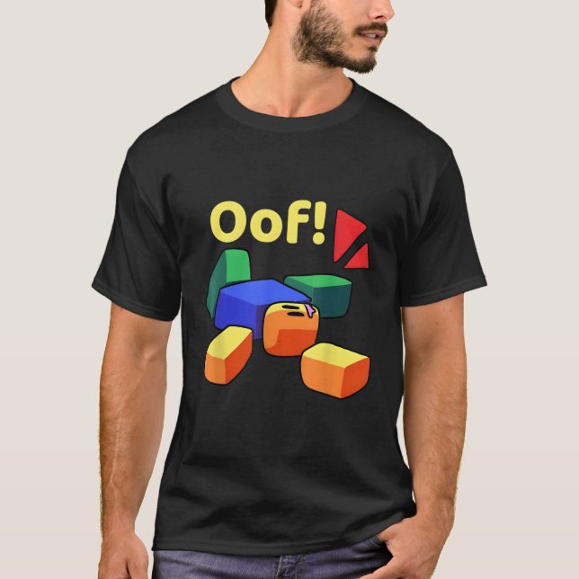 Oof Funny Blox Noob Gamer-presentationer för spela T Shirt (Framsida)