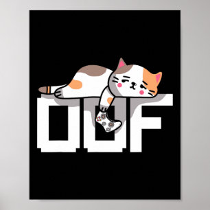 Oof Gamer Meme Noob Internetkultur Gamer Katt Män Poster