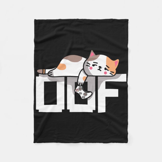 Oof Spelare Meme Noob Internetkultur Gamer Katt Mä Fleecefilt (Framsidan)