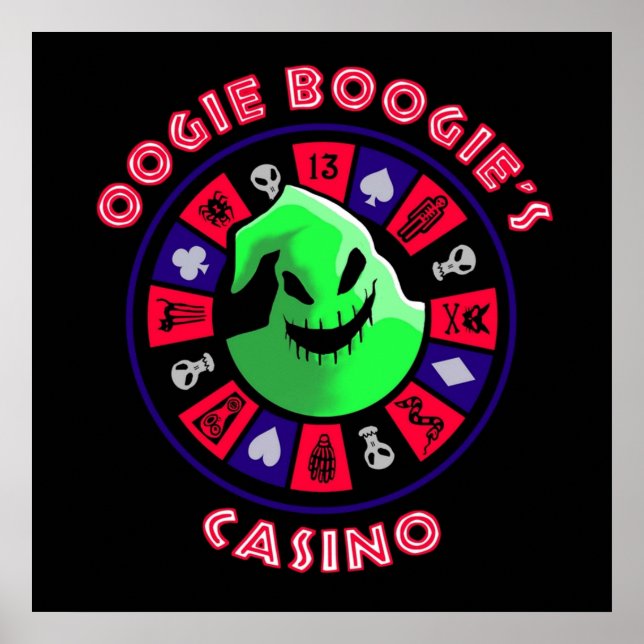 Oogie Boogies Casino Roulette Wheel in Black Ligh Poster (Framsidan)